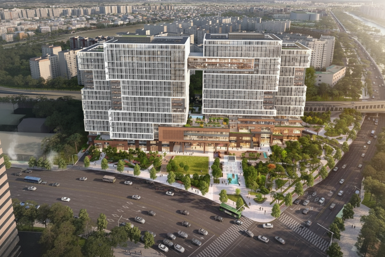 구로생각공장 조감도 - 항공뷰